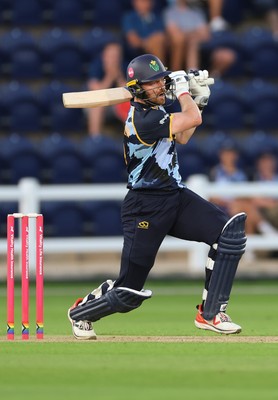 080726 - Glamorgan v Northamptonshire Steelbacks, Vitality Blast Men - Nathan McAndrew of Glamorgan plays a shot