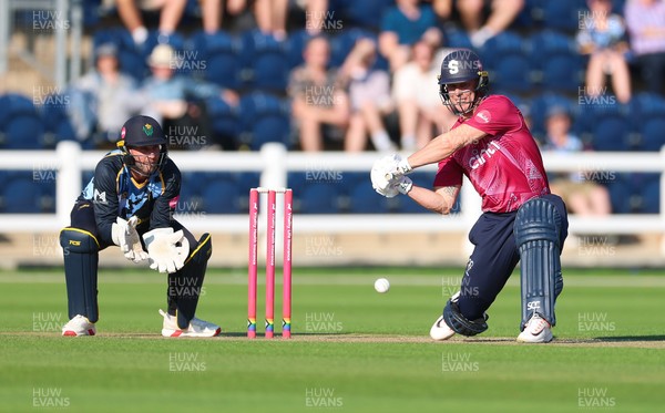 080726 - Glamorgan v Northamptonshire Steelbacks, Vitality Blast Men - Chris Lynn of Northamptonshire Steelbacks plays a shot