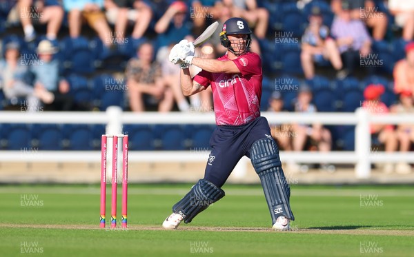 080726 - Glamorgan v Northamptonshire Steelbacks, Vitality Blast Men - Chris Lynn of Northamptonshire Steelbacks plays a shot