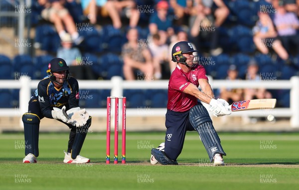 080726 - Glamorgan v Northamptonshire Steelbacks, Vitality Blast Men - Chris Lynn of Northamptonshire Steelbacks plays a shot