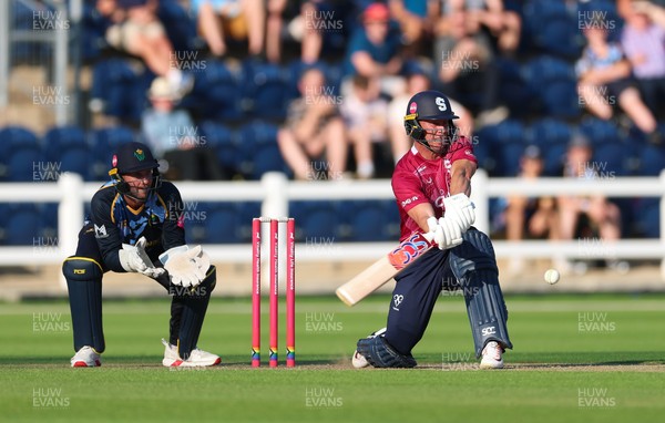 080726 - Glamorgan v Northamptonshire Steelbacks, Vitality Blast Men - Chris Lynn of Northamptonshire Steelbacks plays a shot