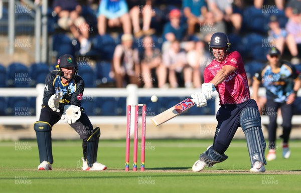 080726 - Glamorgan v Northamptonshire Steelbacks, Vitality Blast Men - Chris Lynn of Northamptonshire Steelbacks plays a shot