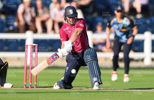080726 - Glamorgan v Northamptonshire Steelbacks, Vitality Blast Men - Chris Lynn of Northamptonshire Steelbacks plays a shot