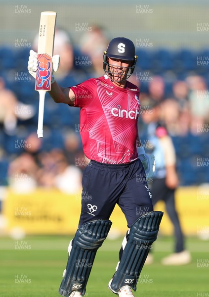 080726 - Glamorgan v Northamptonshire Steelbacks, Vitality Blast Men - Chris Lynn of Northamptonshire Steelbacks makes his 100