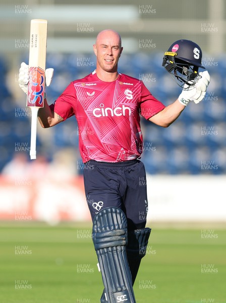 080726 - Glamorgan v Northamptonshire Steelbacks, Vitality Blast Men - Chris Lynn of Northamptonshire Steelbacks makes his 100