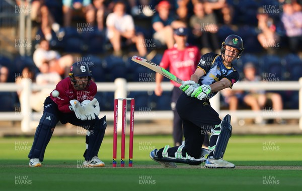 080726 - Glamorgan v Northamptonshire Steelbacks, Vitality Blast Men - Ben Kellaway of Glamorgan plays a shot