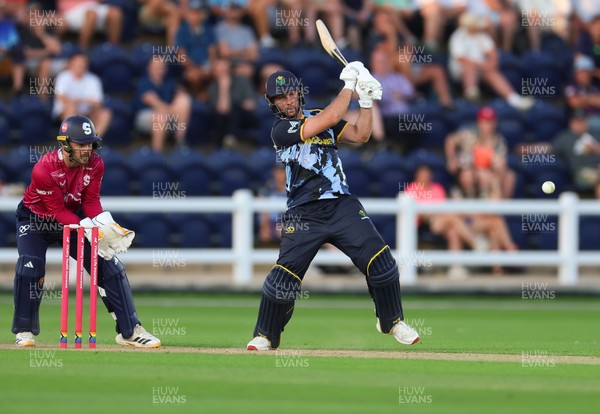 080726 - Glamorgan v Northamptonshire Steelbacks, Vitality Blast Men - Chris Cooke of Glamorgan  plays a shot