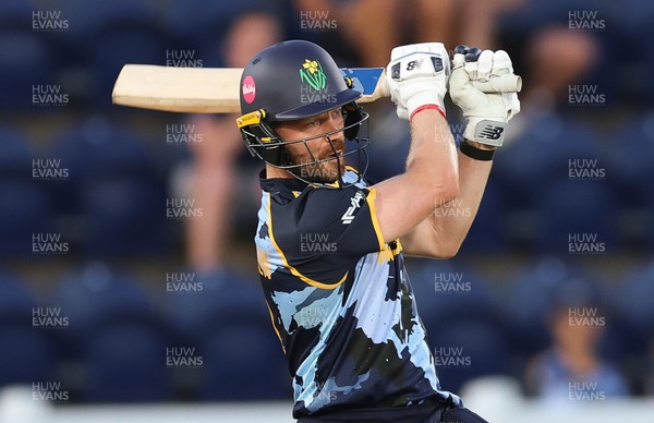 080726 - Glamorgan v Northamptonshire Steelbacks, Vitality Blast Men - Nathan McAndrew of Glamorgan plays a shot