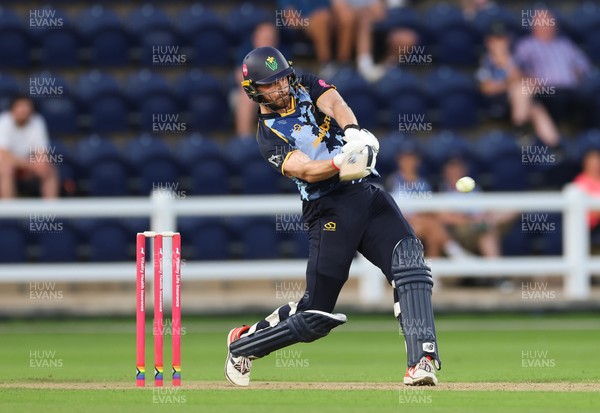 080726 - Glamorgan v Northamptonshire Steelbacks, Vitality Blast Men - Nathan McAndrew of Glamorgan plays a shot