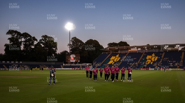 080726 - Glamorgan v Northamptonshire Steelbacks, Vitality Blast Men - The Steelbacks leave the pitch after winning the match