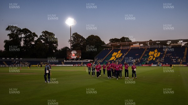 080726 - Glamorgan v Northamptonshire Steelbacks, Vitality Blast Men - The Steelbacks leave the pitch after winning the match