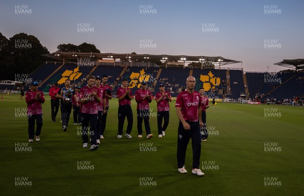 080726 - Glamorgan v Northamptonshire Steelbacks, Vitality Blast Men - The Steelbacks leave the pitch after winning the match