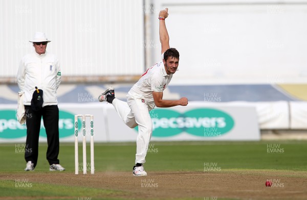 120917 - Glamorgan v Northants - Specsavers County Championship Division Two - Lukas Carey of Glamorgan bowling