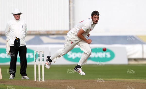 120917 - Glamorgan v Northants - Specsavers County Championship Division Two - Lukas Carey of Glamorgan bowling