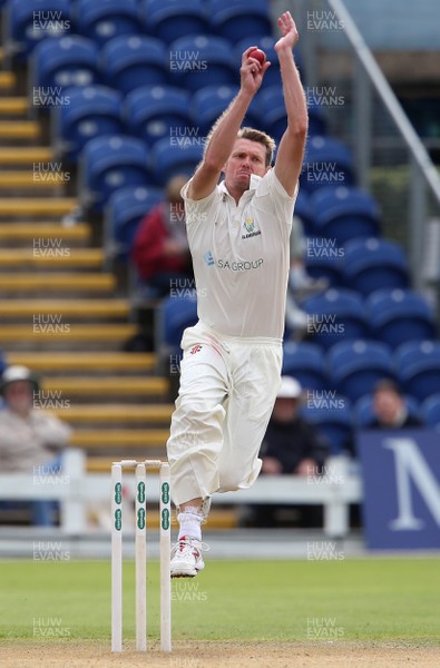 120917 - Glamorgan v Northants - Specsavers County Championship Division Two - Michael Hogan of Glamorgan bowling