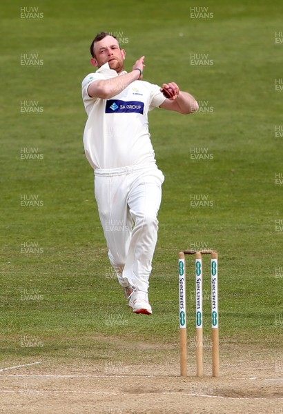 140419 - Glamorgan Cricket v Northamptonshire - Specsavers County Championship Division Two - Graham Wagg of Glamorgan bowling