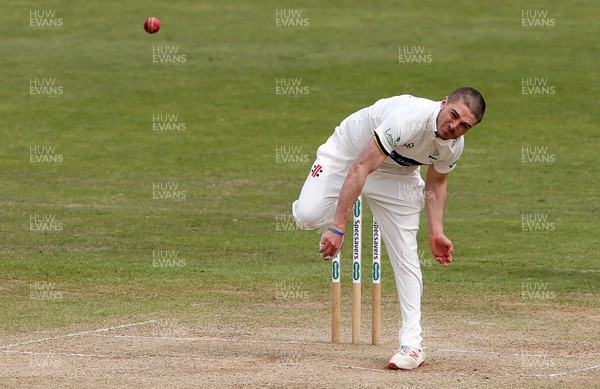 140419 - Glamorgan Cricket v Northamptonshire - Specsavers County Championship Division Two - Kiran Carlson of Glamorgan bowling
