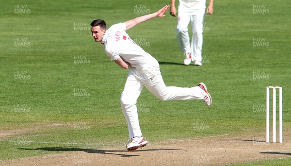 030417 - Glamorgan v Nottinghamshire - Pre Season Friendly - Jack Murphy of Glamorgan bowling