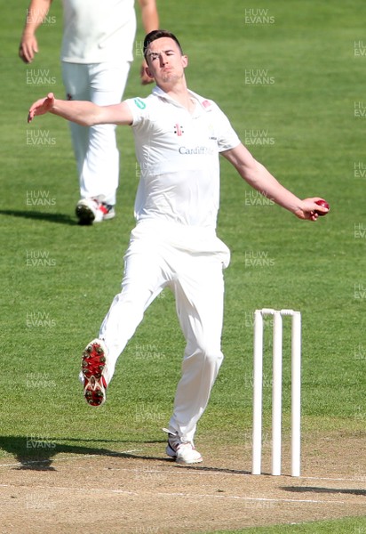 030417 - Glamorgan v Nottinghamshire - Pre Season Friendly - Jack Murphy of Glamorgan bowling