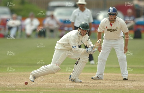 06.06.07 - Glamorgan v Nottinghamshire -  Nottinghamshire's Jason Gallian hits a ball off a Dean Cosker bowl 