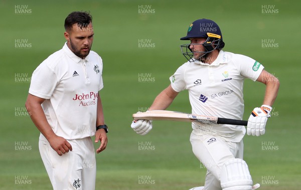 130722 - Glamorgan v Nottinghamshire - LV= County Championship Division Two - Dane Paterson of Nottinghamshire and Billy Root of Glamorgan