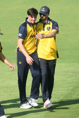 170825 - Glamorgan v Nottinghamshire - Metro Bank One Day Cup - Romano Franco of Glamorgan bowls the ball to dismiss Ben Slater of Nottinghamshire