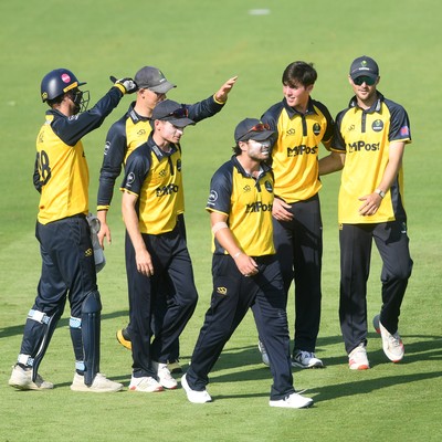 170825 - Glamorgan v Nottinghamshire - Metro Bank One Day Cup - Romano Franco of Glamorgan bowls the ball to dismiss Ben Slater of Nottinghamshire