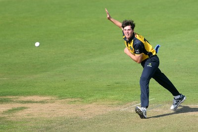 170825 - Glamorgan v Nottinghamshire - Metro Bank One Day Cup - Romano Franco of Glamorgan bowling