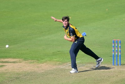 170825 - Glamorgan v Nottinghamshire - Metro Bank One Day Cup - Romano Franco of Glamorgan bowling