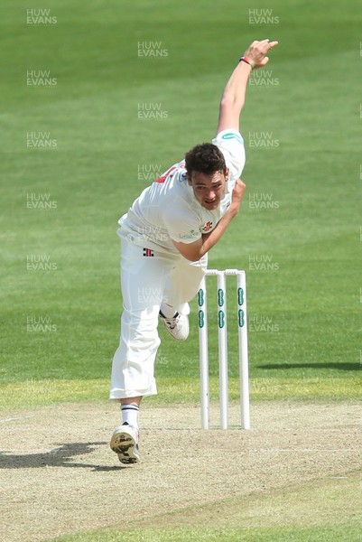 190517 - Glamorgan v Nottinghamshire, Specsavers County Championship - Lukas Carey of Glamorgan bowls 