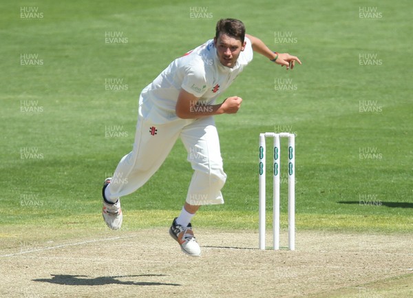 190517 - Glamorgan v Nottinghamshire, Specsavers County Championship - Lukas Carey of Glamorgan bowls 