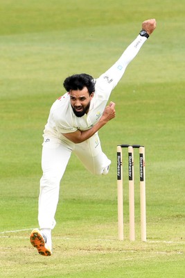 080526 - Glamorgan v Somerset - Rothesay County Championship -  Zain Ul Hassan of Glamorgan bowling