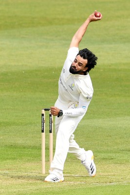080526 - Glamorgan v Somerset - Rothesay County Championship -  Zain Ul Hassan of Glamorgan bowling