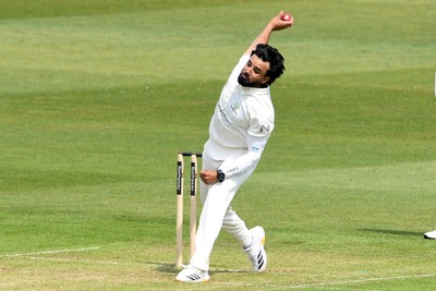 080526 - Glamorgan v Somerset - Rothesay County Championship -  Zain Ul Hassan of Glamorgan bowling