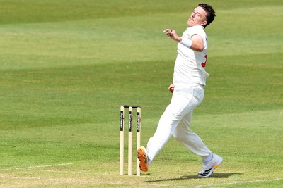 080526 - Glamorgan v Somerset - Rothesay County Championship -  Ryan Hadley of Glamorgan bowling