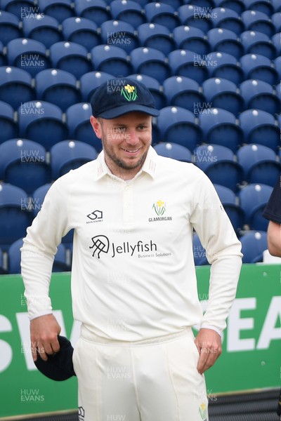 080526 - Glamorgan v Somerset - Rothesay County Championship -  Mason Crane of Glamorgan with his first Glamorgan cap before the match