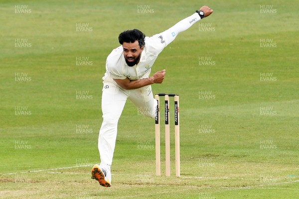 080526 - Glamorgan v Somerset - Rothesay County Championship -  Zain Ul Hassan of Glamorgan bowling
