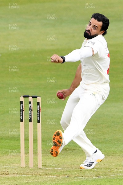 080526 - Glamorgan v Somerset - Rothesay County Championship -  Zain Ul Hassan of Glamorgan bowling