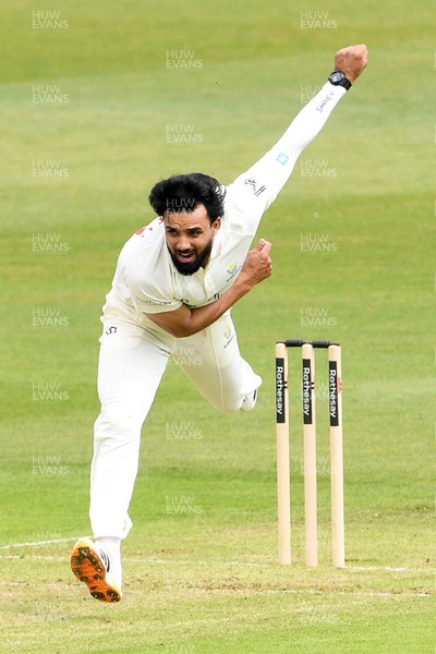 080526 - Glamorgan v Somerset - Rothesay County Championship -  Zain Ul Hassan of Glamorgan bowling