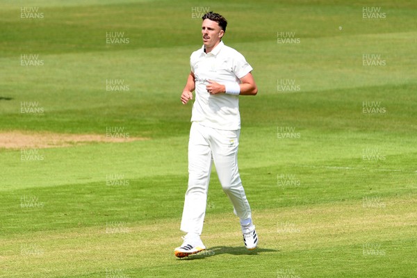 080526 - Glamorgan v Somerset - Rothesay County Championship -  Ryan Hadley of Glamorgan bowls the ball to dismiss Josh Thomas of Somerset