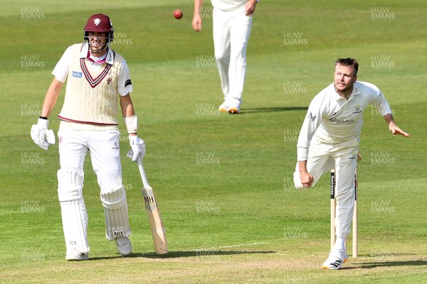 080526 - Glamorgan v Somerset - Rothesay County Championship - Mason Crane of Glamorgan bowling