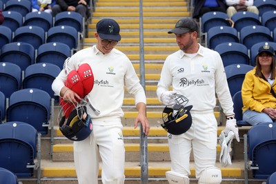 100526 - Glamorgan v Somerset - Rothesay County Championship, Division One - Asa Tribe and Chris Cooke of Glamorgan