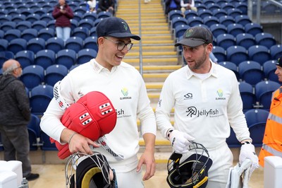 100526 - Glamorgan v Somerset - Rothesay County Championship, Division One - Asa Tribe and Chris Cooke of Glamorgan