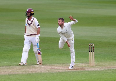 100526 - Glamorgan v Somerset - Rothesay County Championship, Division One - Mason Crane of Glamorgan bowling