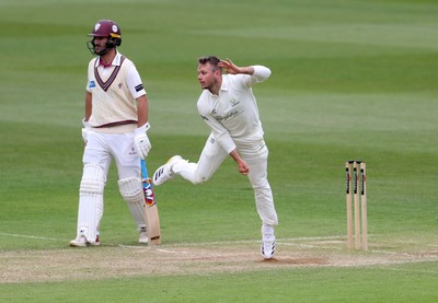100526 - Glamorgan v Somerset - Rothesay County Championship, Division One - Mason Crane of Glamorgan bowling