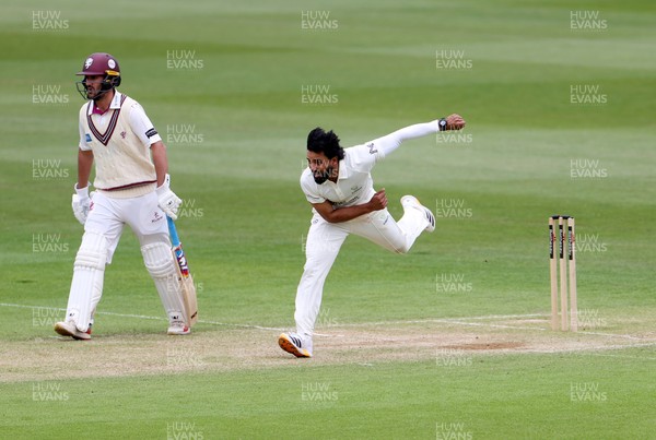 100526 - Glamorgan v Somerset - Rothesay County Championship, Division One - Zain Ul Hassan of Glamorgan bowling