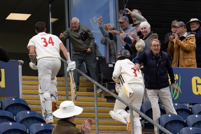 110526 - Glamorgan v Somerset, Rothesay County Championship Division 1, Day 4 of 4 - Ryan Hadley of Glamorgan is congratulated by fans as he leaves the field having hit 50 run and the final runs that won Glamorgan the match