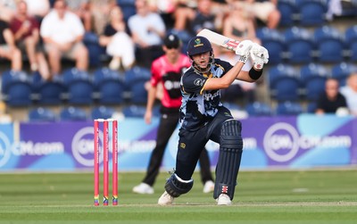 200625 - Glamorgan v Somerset, Vitality Blast  T20 - Will Smale of Glamorgan plays a shot