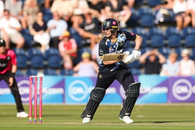 200625 - Glamorgan v Somerset, Vitality Blast  T20 - Ben Kellaway of Glamorgan plays a shot