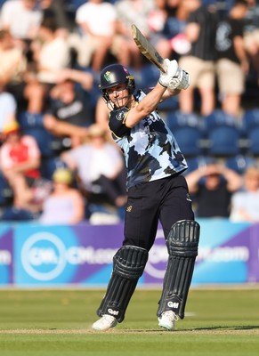 200625 - Glamorgan v Somerset, Vitality Blast  T20 - Ben Kellaway of Glamorgan plays a shot